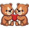 Bear Couple Heart