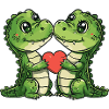 Alligator Couple Love