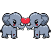 Elephant Couple Heart