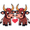 Taureau Couple Coeur
