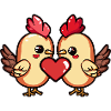 Chickens Couple Heart