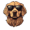 Golden Retriever with Sunglasses