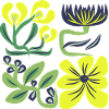 Neon Yellow Flowers Pattern