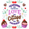 Self-love, chocolate, strawberries and flowers