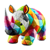 Rhinoceros Rhino Polygone Patchwork