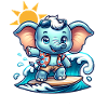 Elephant surfer