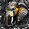 Steampunk retro style Elephant