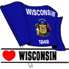 Flag Wisconsin heart WISCONSIN