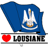 Flag Lousiane heart LOUSIANE