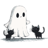 Geist Schwarze Katzen Halloween Geist