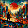 Samurai vor roter Sonne