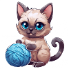 Cat with wool
