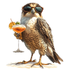 Faucon pèlerin avec cocktail