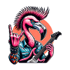Flamingo Rock and Roll guitarist