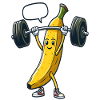 Funny banana lifting weights