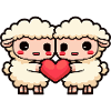 Couple de moutons Saint-Valentin