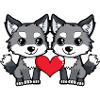 Couple de loups Saint-Valentin