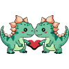 Dinosaur stegosaurus couple heart