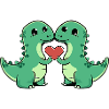 Dinosaur brontosaurus couple heart