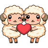 Sheep Couple Heart