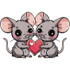 Mouse Couple Heart