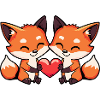 Fox Couple Heart