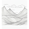 Berglandschaft im Linienstil
