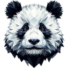 Panda Face Polygon Art Geometry