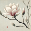 Japanese style magnolia flower