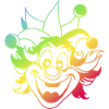 Rainbow Jester Smile Clown Kasper Fasching