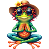 Yoga-Frosch: Peace & Style