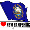 Flag New Hampshire heart NEW HAMPSHIRE