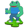 Frog Bodybuilder Dumbbell Bodybuilding