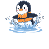 Nageur pingouin nageur joyeux