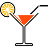 Cocktail / Cocktailglas / Martini + (Orange)