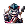 Katze Rock and Roll Gitarrist