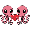 Couple de pieuvres Saint-Valentin