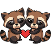 Raccoon Couple Valentine's Day