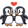 Penguin Couple Heart