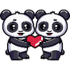 Panda Paar Herz