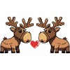 Moose Couple Heart