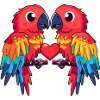 Perroquet Couple Coeur