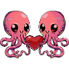 Oktopus Paar Herz