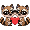Raccoon Couple Heart
