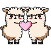 Alpaca Llama Couple Heart