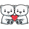 Polar Bear Couple Heart