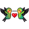 Colibri Oiseau Couple Coeur