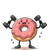 Funny Donut Fitness Illustration