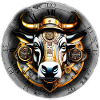 Steampunk retro style Bull