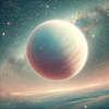Pastellplanet im Weltraum